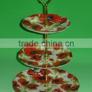 White Round Porcelain/ceramic Three-layer Plate thumbnail-3