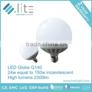 Led Globe Bulb Globe Shape G140 24W Plastic Lamp Body 2300lumen 300 Degree Replace 150W With CE RoHS Super Bright Big Size thumbnail-3