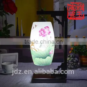 Ceramic Handpainted Antique Wooden Table Lamp for Hotel thumbnail-1