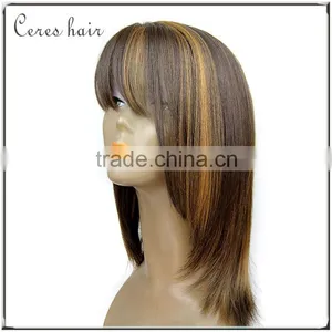Ceres Factory Price 100% Brazilian Remy Hair Wig F4/27 Mixed Blonde Color Lace Front Wig thumbnail-1