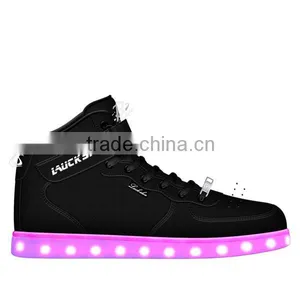 Hot Selling Men Luminous LED Boots With Buckle up Pu Upper LED Sneakers With Good Quality thumbnail-4