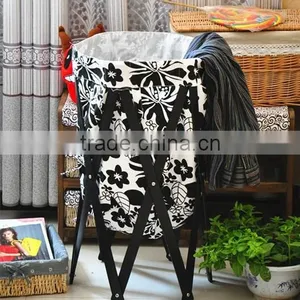 Household Canvas Storage Bin With Wood Folding Laundry Basket Foldable Laundry Basket thumbnail-2