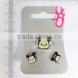 Cute Acrylic Carton Animal Earring and Ring Set for Kids thumbnail-3