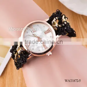 New Classic Geneva Ethnic Braided Analog Quartz Chain Roman Numerals Lady Watch thumbnail-5