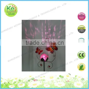 Butterfly With Glass Ball Gardeners Eden Solar Powered Light thumbnail-4