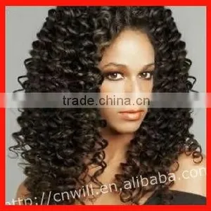 Full Lace Wigs Kinky Curl Indian Remy Hair Wigs Natural Black Hair Wigs thumbnail-1
