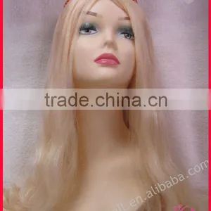 Long Gold Hair Wigs High Temperature Fiber, Can Wash,Curl,Iron thumbnail-1
