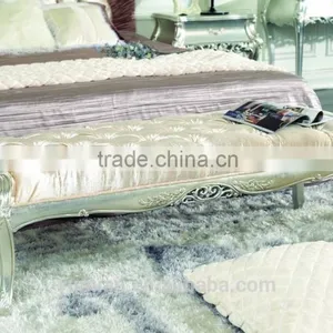 Royal Luxury European Style Bedroom Furniture Set, Antique Bed Bedside Table Dressing Table Bench thumbnail-4