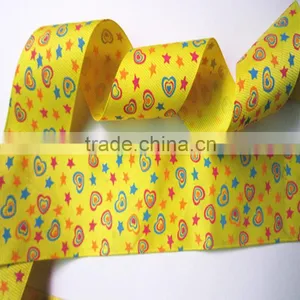 Custom Satin Christmas Printed Beautiful Stars and Love Heart Grosgrain Ribbon thumbnail-1