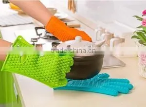 Fireproof 100% Food Grade Silicone Kitchenware Oven Usage Gloves BBQ Silicone Gloves thumbnail-1