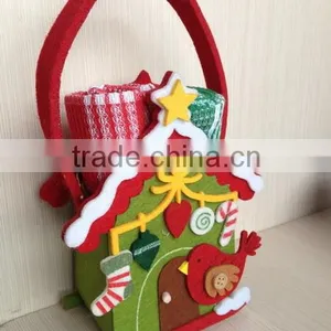Christmas Felt Bags With Dish Towel Set Rolled Inside thumbnail-2