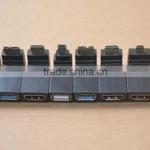 90 Degree Right Angle Micro Hdmi D Type & Mini HDMI C Type & USB3.0 & USB2.0 Adapter thumbnail-1