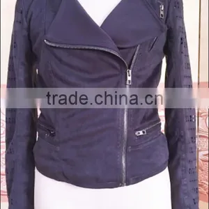 Latest Girl and Women Winter Turn Down Collar Suede Leather Jacket thumbnail-1