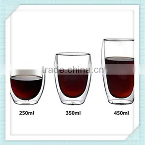 2016 Hot Sale Handmade Double Wall Glass Borocilicate Material Double Wall Glass for Coffee thumbnail-2