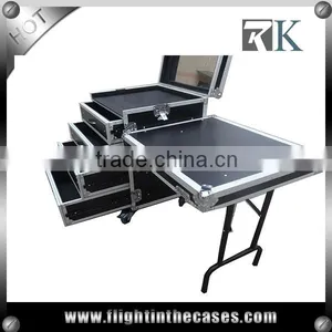 Rolling Drawer Case With Mirror and Side Desk, 4 Drawers-- 2 x 4U, 2 x 3U thumbnail-1