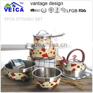 High Quality 7 Pcs Enamel Cookware Set With Best Price thumbnail-1