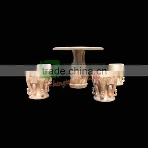 Round Top Marble Table With 4 Chairs thumbnail-1