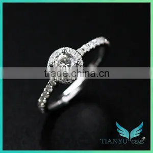 High Jewellery Wedding Rings 14K 15K PT925 Setting 1ct Forever Brilliant Moissanite Vvs Diamond With Strong Fire thumbnail-1