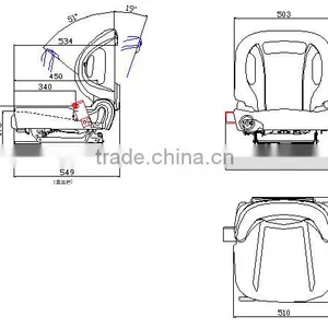 Luxury Forklift Parts Backrest Adjustable Toyota Forklift Seat With Suspension (YY50-2) thumbnail-6