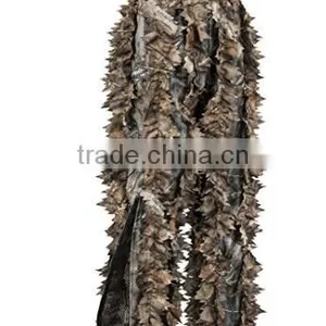 3D Leafy Suit JACKET Full Front Zipper With Attahced Hood Front Zip Pockets Pants With Zipper Pockets And Knee Length Zippers thumbnail-3