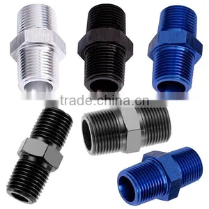NPT Male Fitting Coupler Straight Male 3/8" NPT to Male 3/8" NPT Blue thumbnail-4