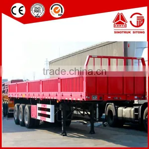 3 Axle Flatbed Side Wall Semi Truck Trailer and 6x4 Sinotruk Tractor Truck Trailer thumbnail-4