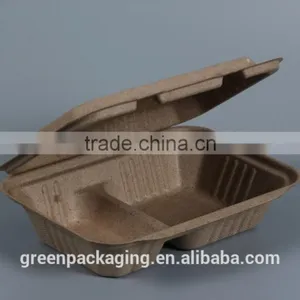 Compostable Wheat Straw Biodegradable Lunch Boxes Brown Color thumbnail-2