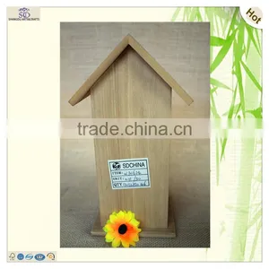 Fsc Guaranteed Laser Carving Wood Bird Cage House thumbnail-3