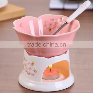 CY160 Chocolate Fountain High Temperature Resistant Ceramic Chocolate Waterfall Mini Fondue Fountain Pink Bakeware Gift Set thumbnail-2