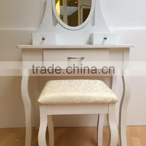 French Style Dressing Table With Stool and Mirror thumbnail-6