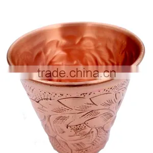 BPA FREE 100% PURE COPPER 2 OZ EMOSSED DESIGN SHOT GLASSES, COPPER SHOT MEASURING CUPS thumbnail-3