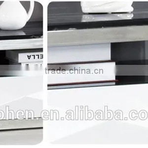 Hot Selling Royal Modern High Gloss Stainless Steel TV Stand/cabinet Design E018 thumbnail-2
