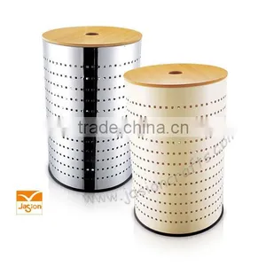 Stainless Steel/Coating Dust Bin Office Dust Bin Wholesales With Wooden Lid thumbnail-1