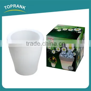 White Round Led Plastic Flowerpot, Wholesale Led Light Plastic Plant Pots thumbnail-1
