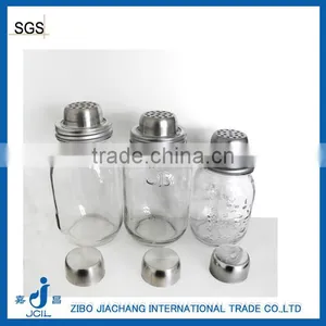 Ecofriendly Glass Salt and Powder Cruet Spice Shaker Glass Jar With Lid thumbnail-1