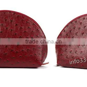 Women's Cosmetic Bag Colorfull Fashion Ostrich Grain Leather Make-up Bag Manufacturer thumbnail-5