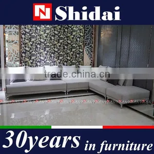 Modern Fabric Corner Sloped Track Arm Gray Sofa With Metal Feet G1125 thumbnail-1