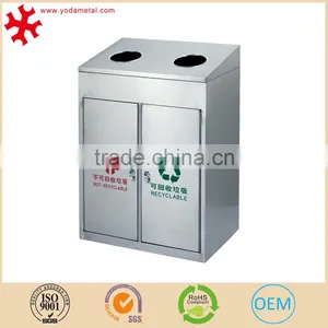 Outdoor Public Standing Stainless Steel Waste Sorting Litter Bin thumbnail-1
