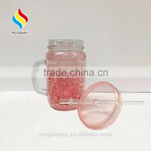 Summer Promotion Double Wall Plastic Beer Tumbler Ice Mug With Handle thumbnail-5