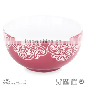 New Products Wholesale Silk Screen Flower Ceramics Cereal Bowl thumbnail-2
