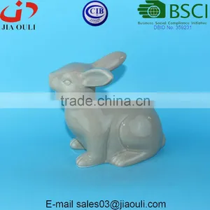 BSCI Audit Factory EASTER Rabbit Figurines Small Grey/white Porcelain Ceramic Rabbit, Easter Bunny thumbnail-6
