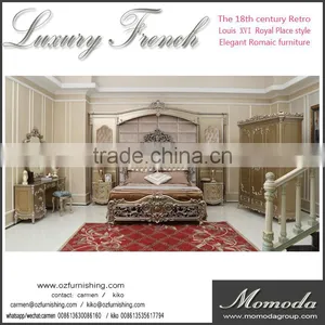 C-B2-1A Fancy Excellent Antique Hand Carving Bedroom Furniture Antique French Style Luxury Expensive Bedroom Furniture thumbnail-1