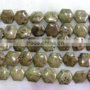Wholesale Jewelry Fashion Hexagon Shape Turquoise Loose Beads Strand thumbnail-1