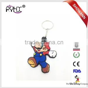 Special Personalized 3d Design Silicone Eco-friendly Rubber Keychain Mario for Craft Art Gifts thumbnail-1