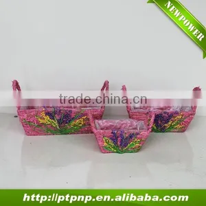 Artificial Decorative Grass Flower Pot With Handle thumbnail-1