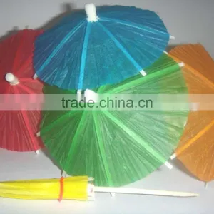 Solid Color Small Paper Cocktail Umbrella Sticks thumbnail-2
