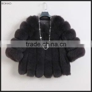 2015 New Stylish Imitation Mink Fur Nine Points Sleeve Coat thumbnail-4