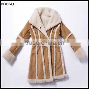 2017 New Fashion Thick Loose Yellow Imitation Fur Coat Women thumbnail-1