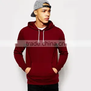 Custom Mens Red Plain Pullover Hoodies thumbnail-1