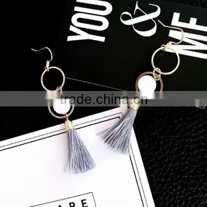 Zm35140a Latest Designs of Earrings Women Gold Plated Tassel Earrings thumbnail-2